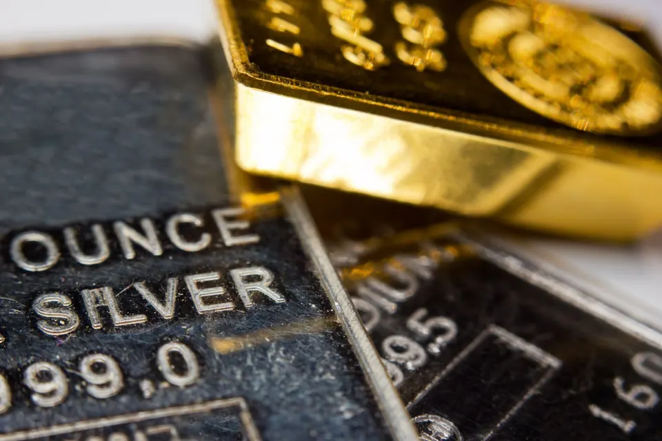 Gold bars and gold coins