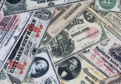Old large size U.S. banknotes