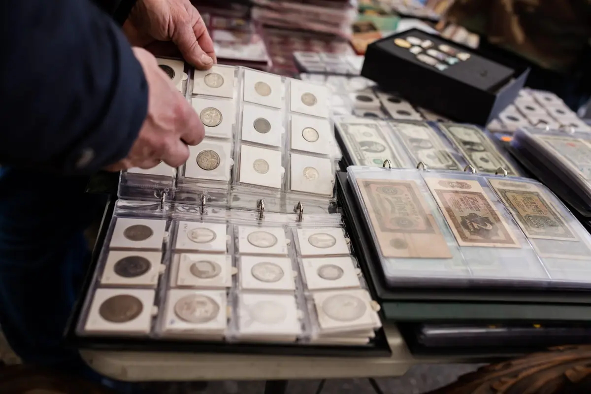 A tray full of old inherited coins